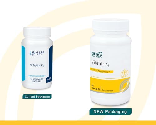 Klaire Labs SFI Health Vitamina K2-50 Microgramos como Menaquinona-7 MK-7, Sin Soja, Gluten o Lácteos (60 Cápsulas) - imagen 2