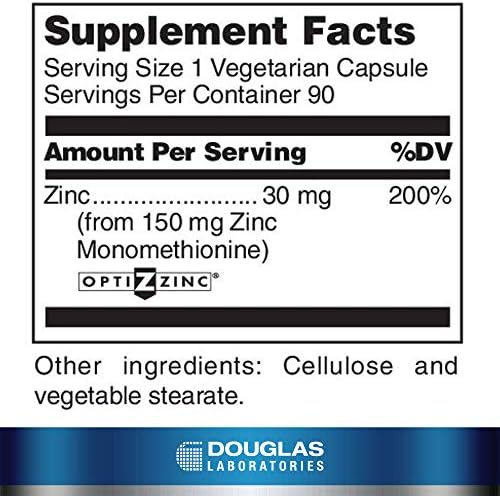 Douglas Laboratories Opti Zinc 30 mg | Monometionina de Zinc para Apoyar la Función Inmunológica y Piel Saludable | 90 Cápsulas - imagen 2