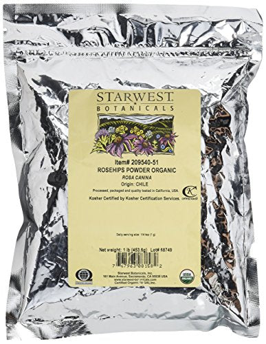 Polvo de Rosa Mosqueta Orgánico Starwest Botanicals - Hierba Secada para Té y Repostería, Molido Fino, Certificado Kosher, No GMO - Bolsa a Granel de - imagen 5