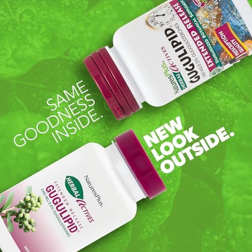 NaturesPlus Herbal Actives Gugulipid, Liberación Prolongada 1000 mg, 2.5% Guggulsteronas - 30 Tabletas Veganas - Suplemento Botánico Ayurvédico - Sin - imagen 2