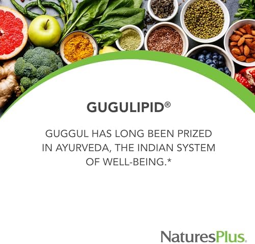 NaturesPlus Herbal Actives Gugulipid, Liberación Prolongada 1000 mg, 2.5% Guggulsteronas - 30 Tabletas Veganas - Suplemento Botánico Ayurvédico - Sin - imagen 3