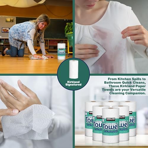 Paquete de Toallas de Papel Kirkland Premium, 6 Rollos, 160 Hojas por Rollo, 2 Capas, Absorbentes y Resistentes, Incluye Llavero Multiusos, Color - imagen 6