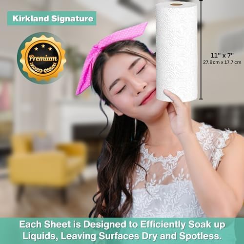 Paquete de Toallas de Papel Kirkland Premium, 6 Rollos, 160 Hojas por Rollo, 2 Capas, Absorbentes y Resistentes, Incluye Llavero Multiusos, Color - imagen 8