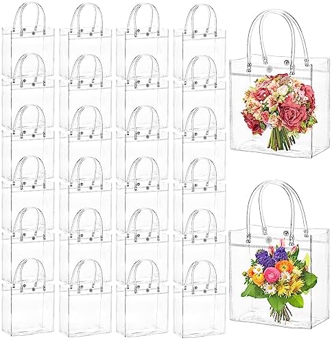 ZENFUN 80 Piezas de Bolsas de Regalo Transparentes de PVC con Asa, Bolsas Reutilizables para Fiestas, Ideal para Bodas, Baby Shower y Cumpleaños (16 - imagen 1