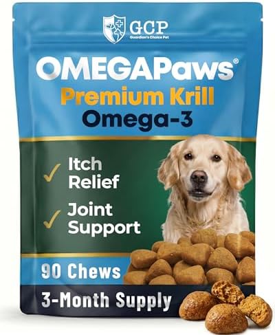 Omega 3 para Perros – Suplemento Premium de Aceite de Pescado y Aceite de Kril en Galletas para Piel Irritada, Caída de Pelo, Pelaje y Articulaciones - imagen 1