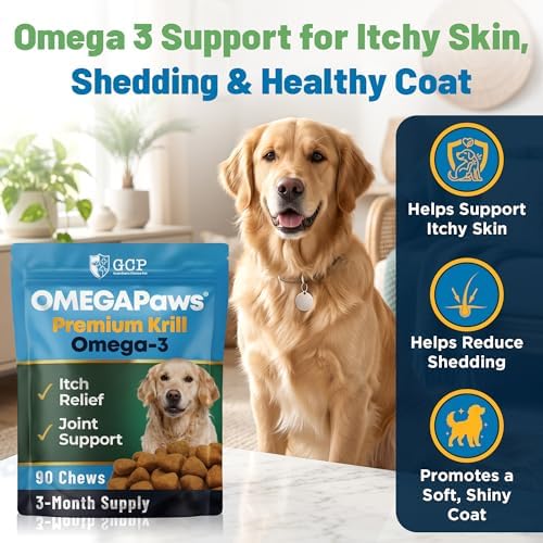 Omega 3 para Perros – Suplemento Premium de Aceite de Pescado y Aceite de Kril en Galletas para Piel Irritada, Caída de Pelo, Pelaje y Articulaciones - imagen 2