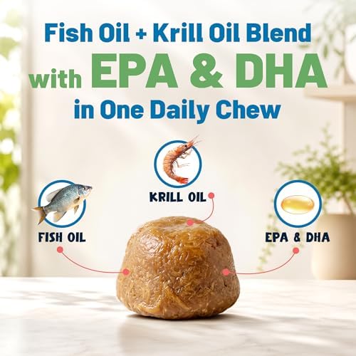 Omega 3 para Perros – Suplemento Premium de Aceite de Pescado y Aceite de Kril en Galletas para Piel Irritada, Caída de Pelo, Pelaje y Articulaciones - imagen 3