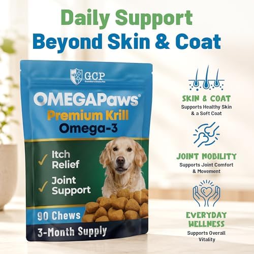 Omega 3 para Perros – Suplemento Premium de Aceite de Pescado y Aceite de Kril en Galletas para Piel Irritada, Caída de Pelo, Pelaje y Articulaciones - imagen 4