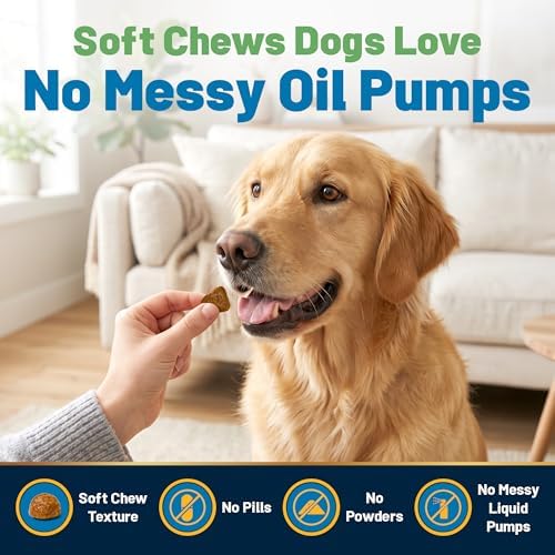 Omega 3 para Perros – Suplemento Premium de Aceite de Pescado y Aceite de Kril en Galletas para Piel Irritada, Caída de Pelo, Pelaje y Articulaciones - imagen 5