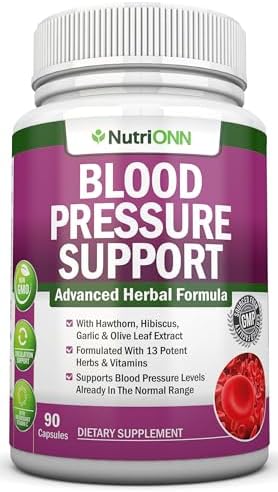 Suplemento para la Presión Arterial - 13 Hierbas y Vitaminas - con Espino, Hibisco, Ajo y Extracto de Hoja de Olivo - Cápsulas de Alta Potencia - 90 - imagen 1
