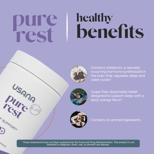 Suplemento de Melatonina USANA Pure Rest para Apoyo al Sueño – Acción Rápida – Sin Azúcar - 56 Tabletas - imagen 4