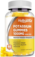 Gomitas de Potasio HOLLEGEND 1000mg, Mezcla de Máxima Absorción con Vitamina B6 y Magnesio, Suplemento Sin Azúcar para Adultos, 60 Unidades - imagen 1