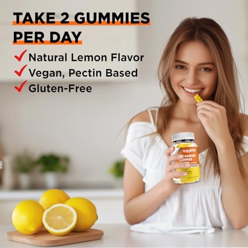 Gomitas de Potasio HOLLEGEND 1000mg, Mezcla de Máxima Absorción con Vitamina B6 y Magnesio, Suplemento Sin Azúcar para Adultos, 60 Unidades - imagen 6