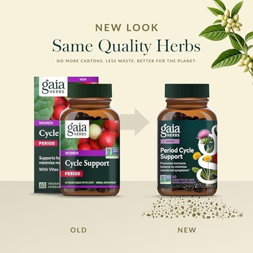 Gaia Herbs Apoyo para el Ciclo Menstrual - Equilibrio Hormonal y Alivio de PMS* - Suplemento Herbal con Baya de Vitex y Schisandra - Sin Gluten, - imagen 6