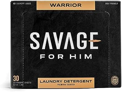 Savage for Him - Hojas de Lavado Aromatizadas Premium - Fragancia Warrior - Sin Botella Plástica - Compactas y Viajeras - 30 Hojas (60 Lavados) - imagen 1