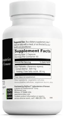 Suplemento Dietético DAVINCI Labs con Extracto de Bayas de Saw Palmetto - Apoya la Salud Prostática, Necesidades Premenstruales y Lactancia - 90 - imagen 2