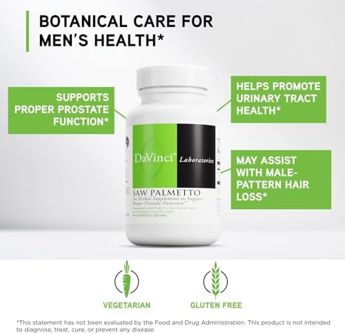 Suplemento Dietético DAVINCI Labs con Extracto de Bayas de Saw Palmetto - Apoya la Salud Prostática, Necesidades Premenstruales y Lactancia - 90 - imagen 3