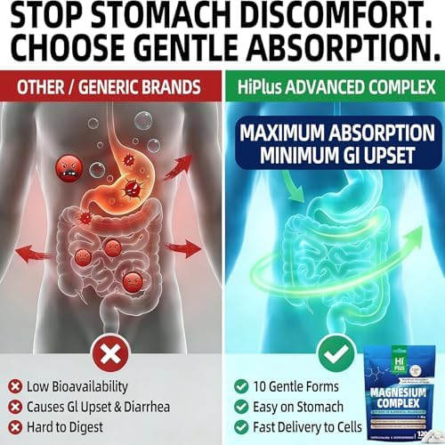 Suplemento de Complejo de Magnesio con 10 Formas de Magnesio Elemental, 1200 mg por Porción, Cápsulas Veganas de Alta Absorción, No OGM - imagen 4