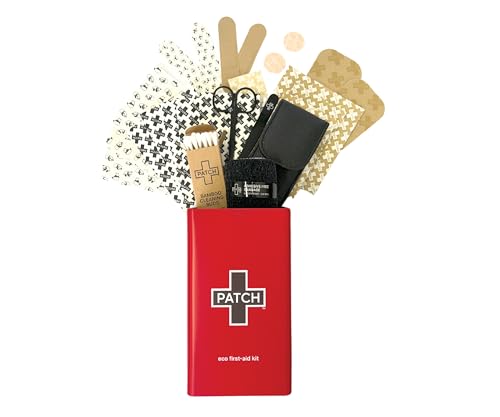 Kit de ros Auxilios Patch Eco, 77 Piezas de Curitas Hipoalergénicas en Tamaños Grande y Pequeño, Sin Látex, para Piel Sensible, en Lata Reutilizable - imagen 2