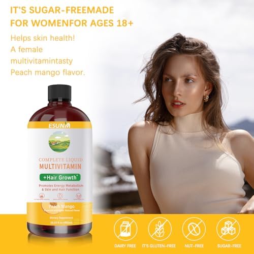 Multivitamínico Líquido Completo + Crecimiento Capilar, Promueve Metabolismo Energético y Función de Piel y Cabello | Vitamina C D | Vitaminas B | - imagen 6