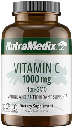 NutraMedix Vitamina C 1000mg - Suplemento Antioxidante para el Sistema Inmunológico y Salud Cardiaca - Ácido Ascórbico - Vegano, No Transgénico (120 - imagen 1