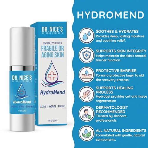 HydroMend de DR. NICE para adultos mayores con heridas crónicas, piel delgada y seca, cortes menores y quemaduras | Hidrogel tópico de 30 ML - imagen 2