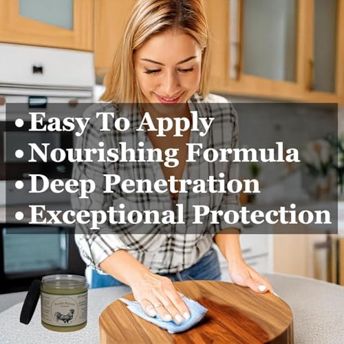 Aceite de Nuez Refinado y Cera de Abejas - Aceite Natural sin Fragancia para Tablas de Cortar y Acondicionador de Madera - Cera para Aplicación Fácil - imagen 3