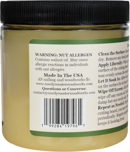 Aceite de Nuez Refinado y Cera de Abejas - Aceite Natural sin Fragancia para Tablas de Cortar y Acondicionador de Madera - Cera para Aplicación Fácil - imagen 5