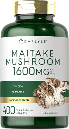 Suplemento de Champiñón Maitake Carlyle | 400 Cápsulas | Extracto Herbal Tradicional | Sin OGM y Libre de Gluten - imagen 1