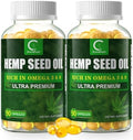 (2 Paquetes) Cápsulas de Aceite de Semilla de Cáñamo con Aceite de Linaza - Ricas en Omega 3 6 9 - Suplemento Vegano para Piel Radiante, Confort - imagen 1