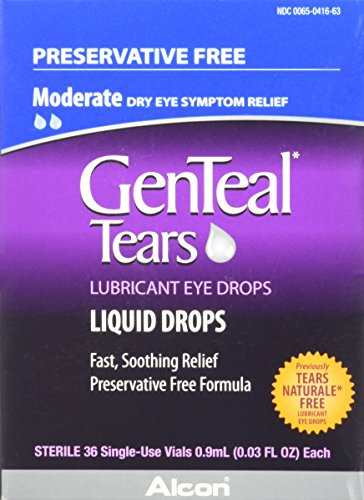 GenTeal Tears Gotas Lubricantes para los Ojos, 36 Viales Estériles de 0.9 mL, Uso Único, Gotas Líquidas Moderadas - imagen 1