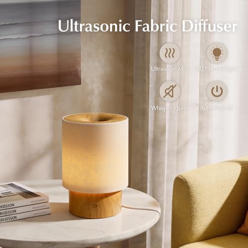 Difusor de Aceites Esenciales ARVIDSSON con Funda de Tela, Difusor de Aromaterapia de 100ml para el Hogar, Ultrasonico con Luz Nocturna y Apagado - imagen 5