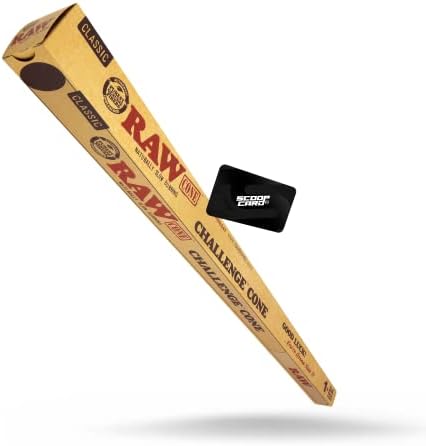 Cono RAW Classic Challenge de 24'' | Un Cono Pre-enrollado Gigante | Papel Natural Sin Refinar y Vegano | 2 Pies de Largo - imagen 1