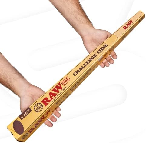 Cono RAW Classic Challenge de 24'' | Un Cono Pre-enrollado Gigante | Papel Natural Sin Refinar y Vegano | 2 Pies de Largo - imagen 6