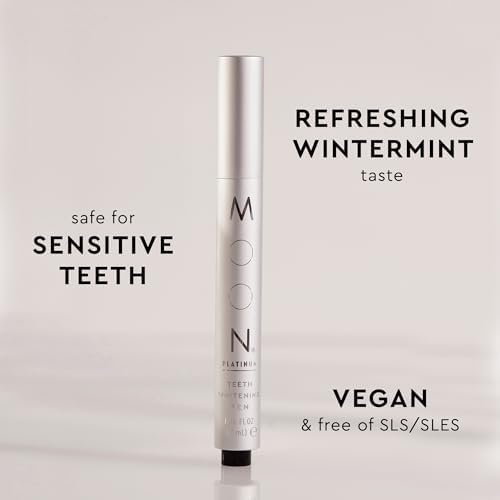 Lápiz Blanqueador MOON, Menta Platino, 0.09 Fl Oz, Suave con los Dientes, Blanquea con Antioxidantes y Aceites Esenciales, Gel Vegano en Aplicador - imagen 3