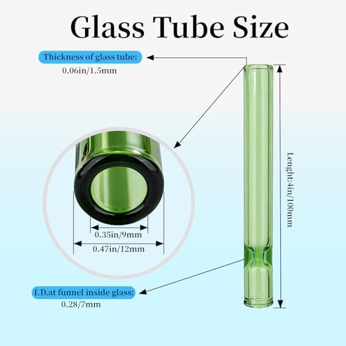 Tubo de vidrio borosilicato de 9 piezas, 4 pulgadas de largo, 12 mm de diámetro exterior, 2 mm de grosor, alta resistencia al calor - imagen 2