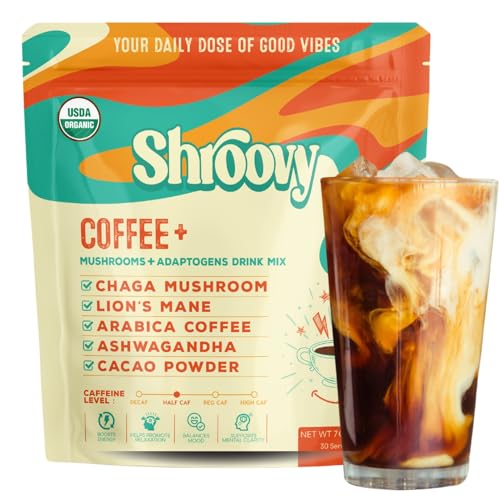Café Orgánico de Hongos con Adaptógenos | Melena de León y Chaga | Café Instantáneo | Mitad Cafeína | 2,000mg de Hongos - 30 Porciones - imagen 1