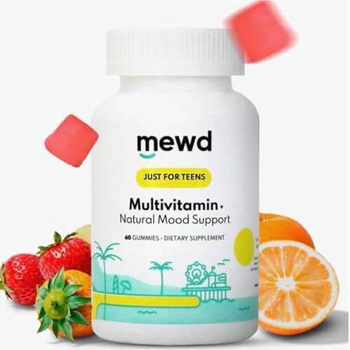 Gomitas Multivitamínicas MEWD para Niños y Adolescentes - Apoyo al Ánimo Natural con L-Teanina, Vitaminas A, C, D3, B6, B9, B12, Zinc y Hierro - - imagen 1