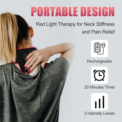 Cinturón de Terapia de Luz Roja Tamthna para Cuello y Muñeca, Batería Recargable de 5000mAh, Portátil para Uso en Casa y Oficina - imagen 2
