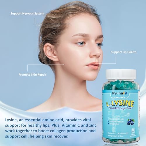 Gomitas PYUNAFIT L-Lisina 1000mg, 5 en 1, Suplemento Extra Fuerte para Inmunidad, Salud de Piel y Labios, 60 piezas, Para Niños y Adultos - imagen 4