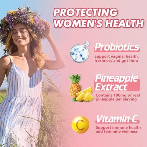 Gomitas Skiseoy de Piña para Mujeres pH - Equilibrio Femenino y Salud Vaginal + Vitamina C para Inmunidad, Probioticos, 90 Unidades - imagen 2