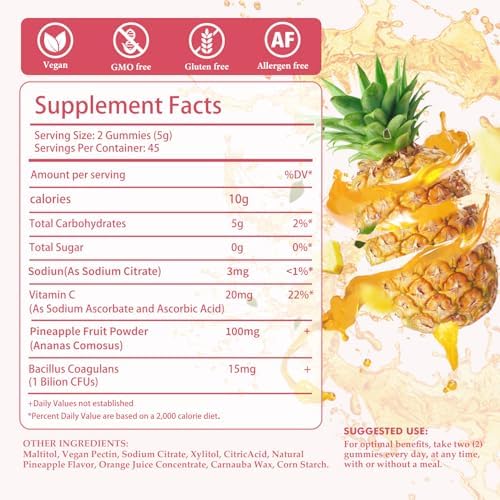 Gomitas Skiseoy de Piña para Mujeres pH - Equilibrio Femenino y Salud Vaginal + Vitamina C para Inmunidad, Probioticos, 90 Unidades - imagen 7