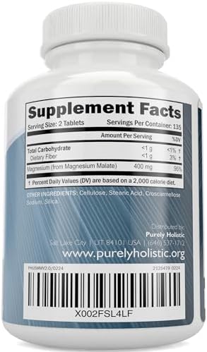 Tabletas de Malato de Magnesio 400mg - 50% Más 270 Tabletas Veganas - Suplemento de Magnesio Quelado con Ácido Málico - Promueve la Energía y la - imagen 2