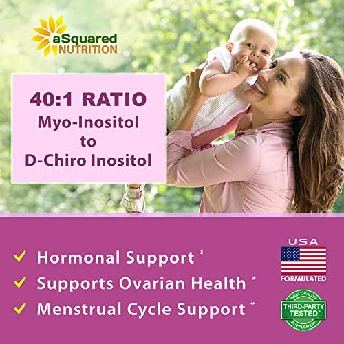 Suplemento de Myo-Inositol y D-Chiro Inositol aSquared Nutrition - 180 Cápsulas - Con Vitamina D3 y Zinc - Relación 40 a 1 - Complejo de VIT B8 - imagen 6