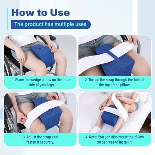 TYYIHUA Cuña de Separación de Rodillas - Almohada de Abducción para Soporte de Piernas y Prevención de Luxaciones - Almohada para Recuperación de - imagen 7