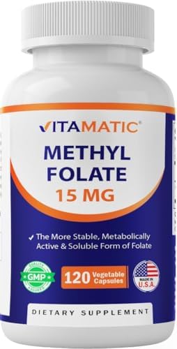 Vitamatic Methyl Folato 15mg – 120 Cápsulas Vegetales de Alta Potencia – Folato Metabólicamente Activo - imagen 1
