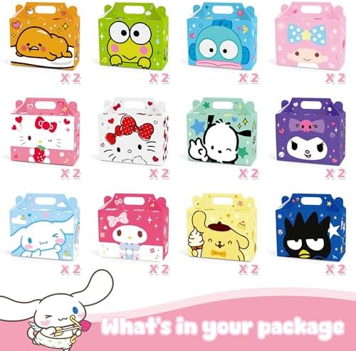 Cajas de Regalo para Fiesta Zoomiin 24PCS, Cajas de Dulces con Temática de Caricaturas, 12 Diseños para Decoraciones de Cumpleaños - imagen 2