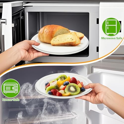 Platos Ovalados de Papel Compostables Nexboraque, 100 Piezas de 12.5 Pulgadas, Desechables y Resistentes para Fiestas, BBQ, y Más - imagen 5