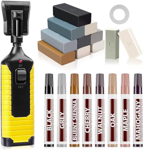 Kit de Reparación para Pisos de Madera - 11 Piezas, Cera para Pisos Laminados y Vinílicos con 8 Marcadores para Madera, Restauración Profesional de - imagen 1