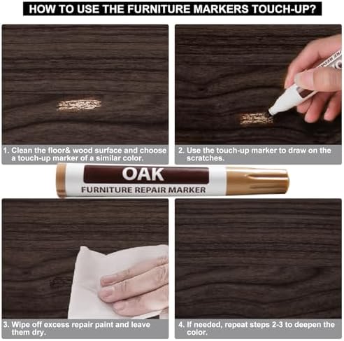 Kit de Reparación para Pisos de Madera - 11 Piezas, Cera para Pisos Laminados y Vinílicos con 8 Marcadores para Madera, Restauración Profesional de - imagen 6